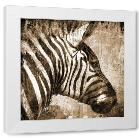AFRICAN ANIMALS II - sepia White Modern Wood Framed Art Print by Yang, Eric