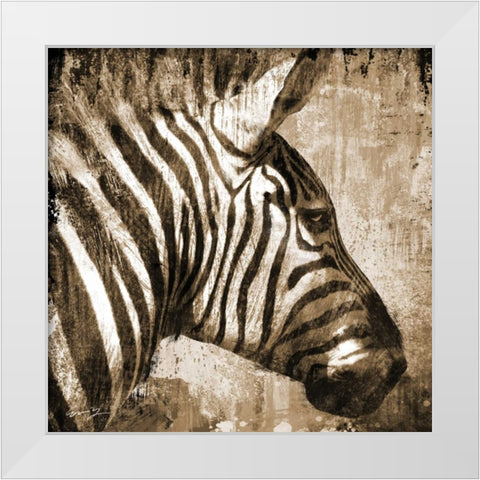 AFRICAN ANIMALS II - sepia White Modern Wood Framed Art Print by Yang, Eric