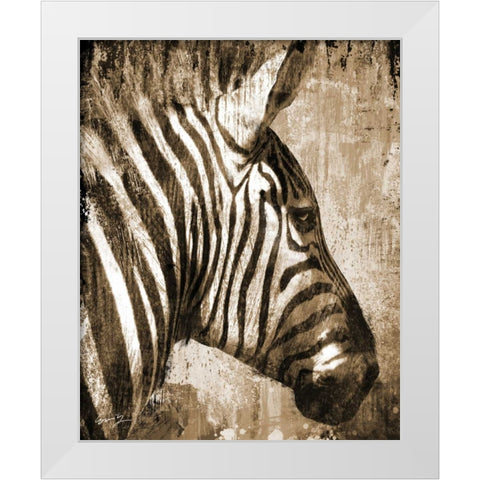 AFRICAN ANIMALS II - sepia White Modern Wood Framed Art Print by Yang, Eric