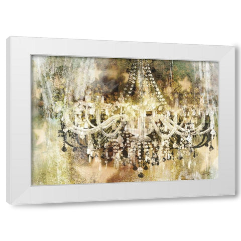 VINTAGE CRYSTAL CHANDELIER White Modern Wood Framed Art Print by Yang, Eric