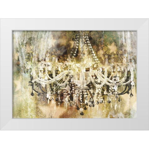 VINTAGE CRYSTAL CHANDELIER White Modern Wood Framed Art Print by Yang, Eric