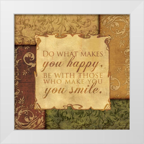 SMILE White Modern Wood Framed Art Print by Ballantyne, Piper