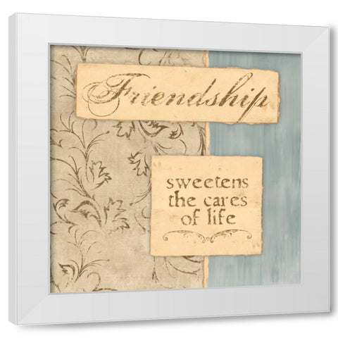 SWEETENS THE CARES White Modern Wood Framed Art Print by Ballantyne, Piper