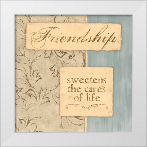 SWEETENS THE CARES White Modern Wood Framed Art Print by Ballantyne, Piper