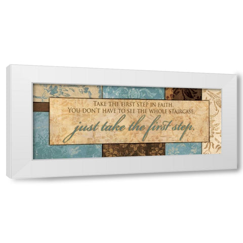 TAKE THE FIRST STEP White Modern Wood Framed Art Print by Ballantyne, Piper