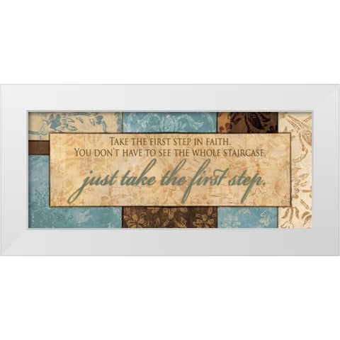 TAKE THE FIRST STEP White Modern Wood Framed Art Print by Ballantyne, Piper