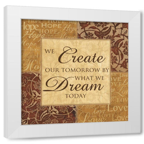 CREATE OUR TOMORROW White Modern Wood Framed Art Print by Ballantyne, Piper