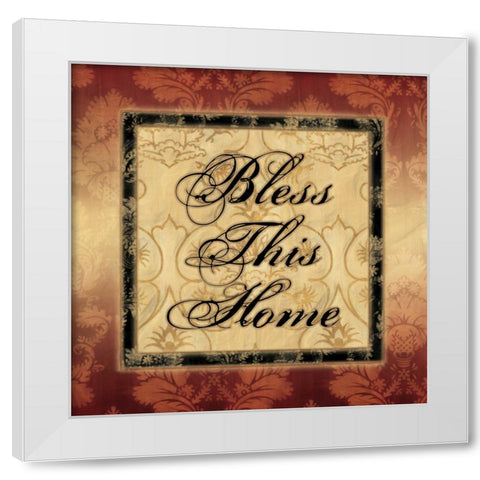 BLESS THIS HOME White Modern Wood Framed Art Print by Ballantyne, Piper