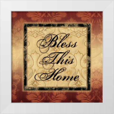 BLESS THIS HOME White Modern Wood Framed Art Print by Ballantyne, Piper