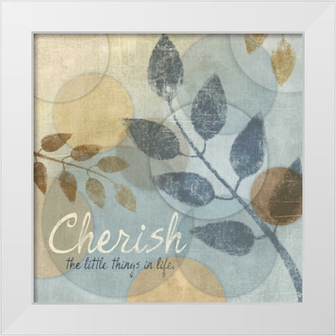 CHERISH White Modern Wood Framed Art Print by Ballantyne, Piper