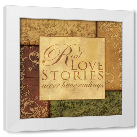 REAL LOVE STORIES White Modern Wood Framed Art Print by Ballantyne, Piper
