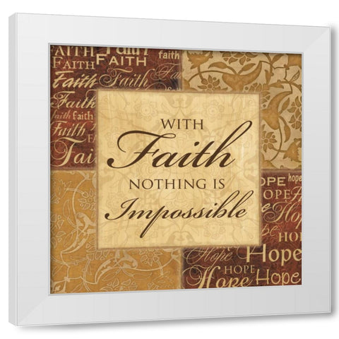 WITH FAITH White Modern Wood Framed Art Print by Ballantyne, Piper