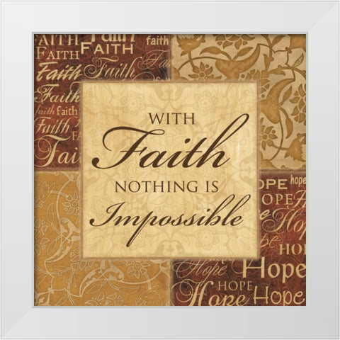 WITH FAITH White Modern Wood Framed Art Print by Ballantyne, Piper