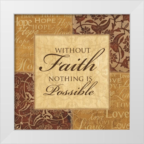 WITHOUT FAITH White Modern Wood Framed Art Print by Ballantyne, Piper