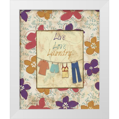 LIVE LOVE 61 White Modern Wood Framed Art Print by Ballantyne, Piper