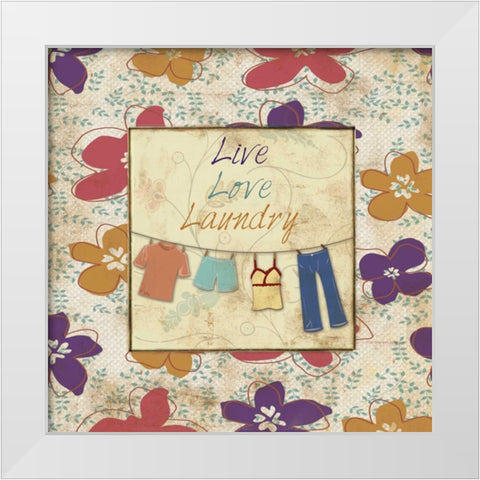 LIVE LOVE 61 White Modern Wood Framed Art Print by Ballantyne, Piper