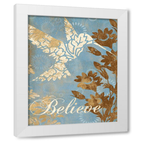 BELIEVE SILHOUETTE White Modern Wood Framed Art Print by Ballantyne, Piper