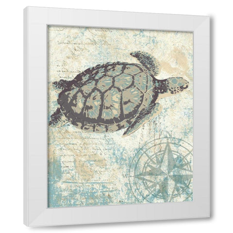 SEA TURTLES I White Modern Wood Framed Art Print by Ballantyne, Piper