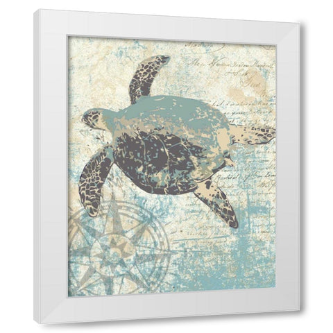 SEA TURTLES II White Modern Wood Framed Art Print by Ballantyne, Piper