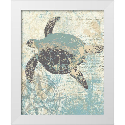 SEA TURTLES II White Modern Wood Framed Art Print by Ballantyne, Piper