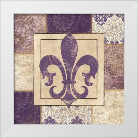 PAISLEY FLEUR DE LYS White Modern Wood Framed Art Print by Ballantyne, Piper