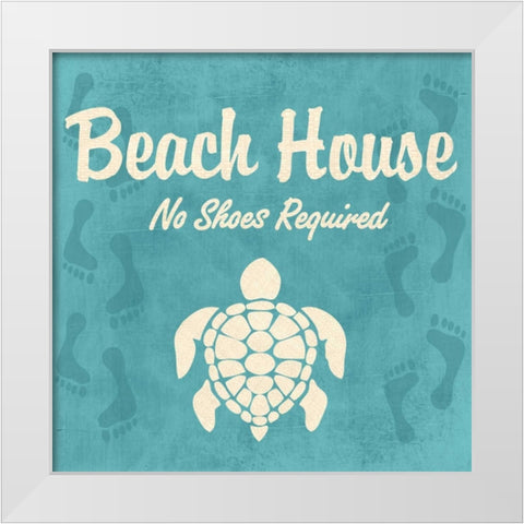 BEACH HOUSE White Modern Wood Framed Art Print by Ballantyne, Piper