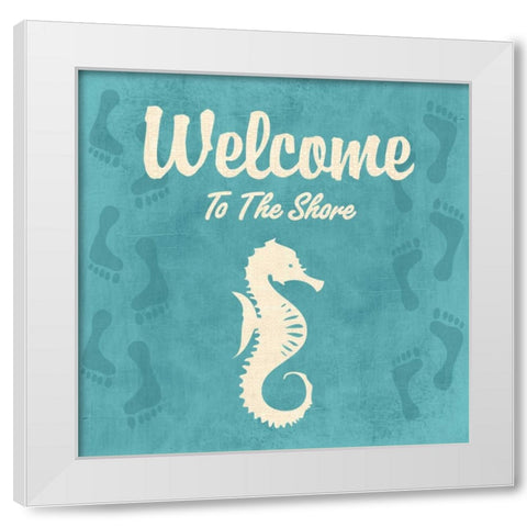 WELCOME TO THE SHORE White Modern Wood Framed Art Print by Ballantyne, Piper