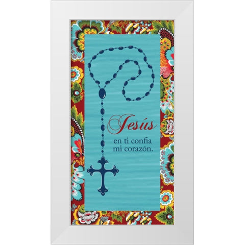 JESUS EN TI CONFIA MI CORAZON White Modern Wood Framed Art Print by Ballantyne, Piper