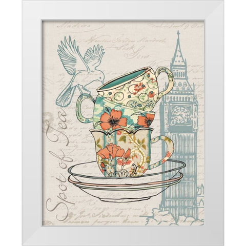 SPOT OF TEA White Modern Wood Framed Art Print by Ballantyne, Piper
