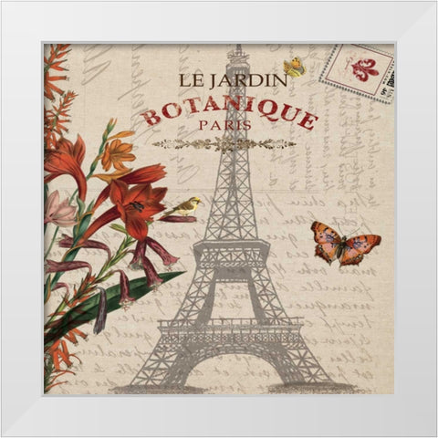 BOTANIQUE PARIS White Modern Wood Framed Art Print by Ballantyne, Piper