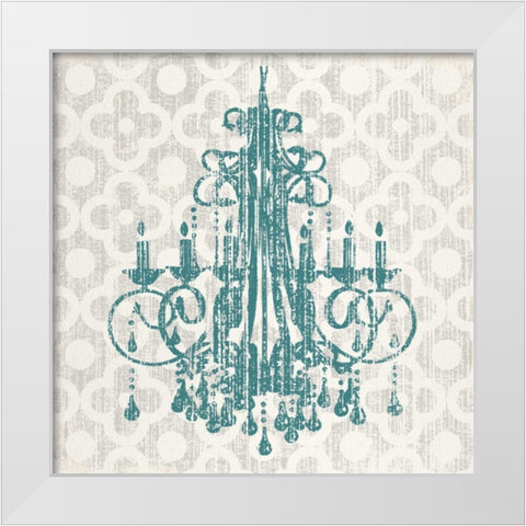 QUATREFOIL CHANDELIER I White Modern Wood Framed Art Print by Ballantyne, Piper
