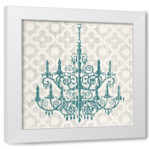 QUATREFOIL CHANDELIER II White Modern Wood Framed Art Print by Ballantyne, Piper
