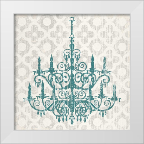 QUATREFOIL CHANDELIER II White Modern Wood Framed Art Print by Ballantyne, Piper