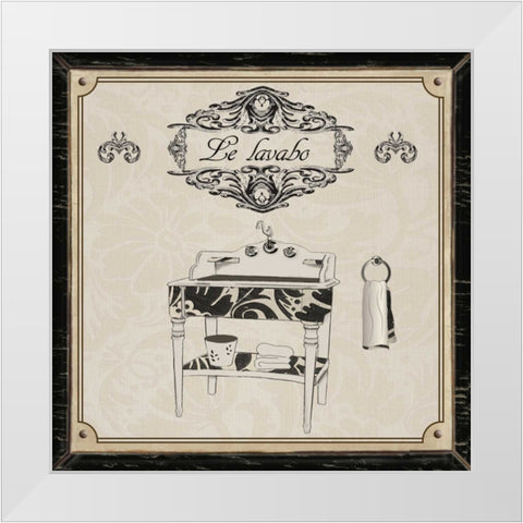 LE LAVABO - BLACK and CREAM White Modern Wood Framed Art Print by Ballantyne, Piper