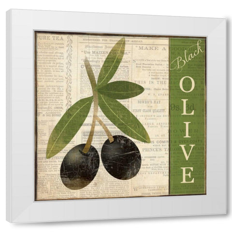 BLACK OLIVE White Modern Wood Framed Art Print by Ballantyne, Piper
