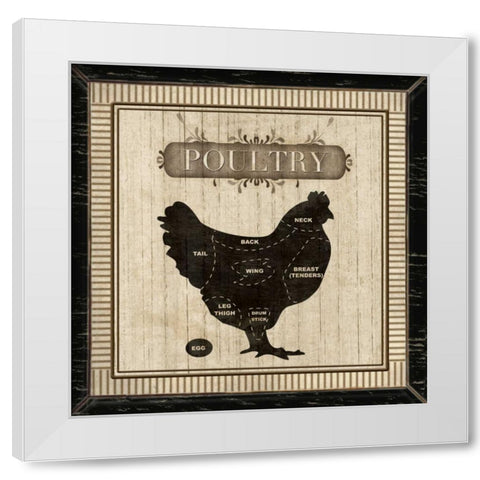 POULTRY White Modern Wood Framed Art Print by Ballantyne, Piper