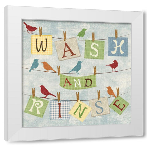 WASH AND RINSE White Modern Wood Framed Art Print by Ballantyne, Piper