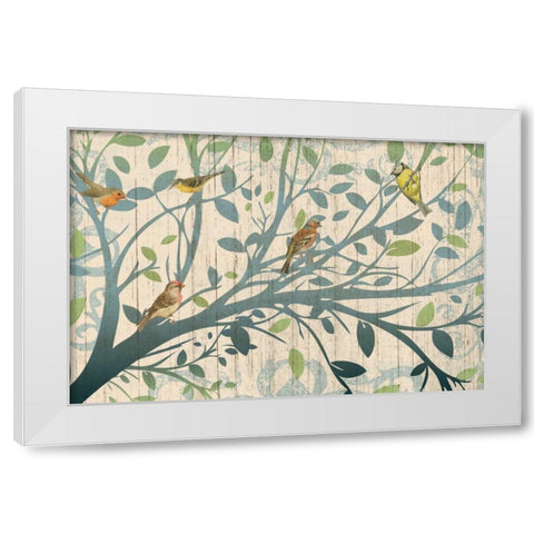 BIRD GARDEN White Modern Wood Framed Art Print by Ballantyne, Piper