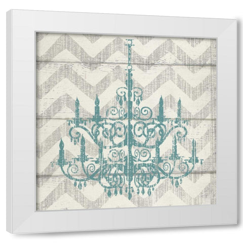 CHEVRON CHANDELIER II White Modern Wood Framed Art Print by Ballantyne, Piper