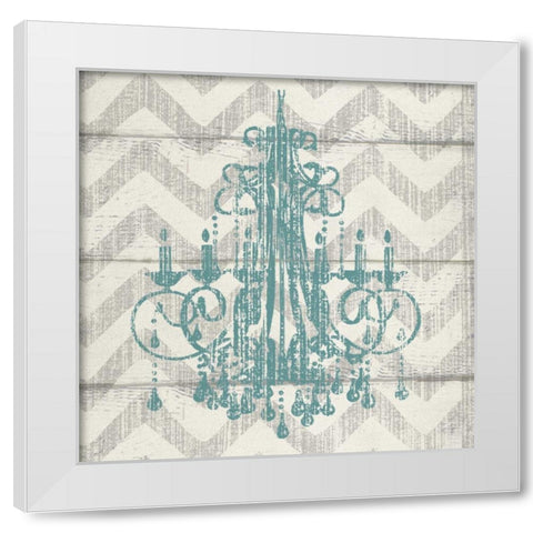 CHEVRON CHANDELIER I White Modern Wood Framed Art Print by Ballantyne, Piper
