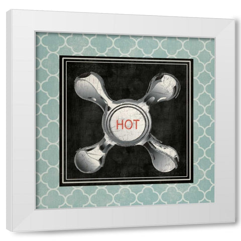 BLUE QUATREFOIL BATH II White Modern Wood Framed Art Print by Ballantyne, Piper