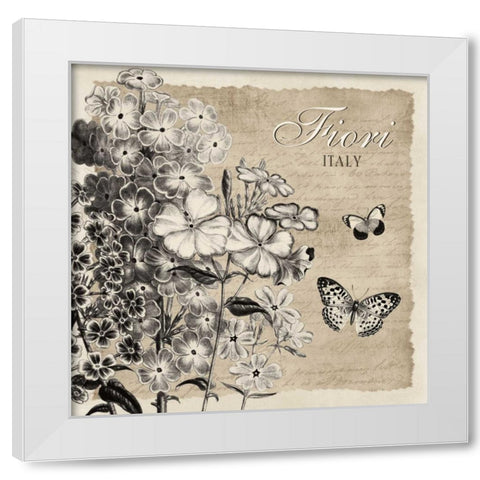 BORDERED FIORI ITALY White Modern Wood Framed Art Print by Ballantyne, Piper