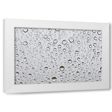 Water droplets on glass White Modern Wood Framed Art Print by Frank, Assaf