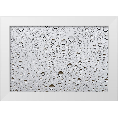 Water droplets on glass White Modern Wood Framed Art Print by Frank, Assaf
