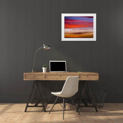 Low angle view of clouds at sunset White Modern Wood Framed Art Print by Frank, Assaf