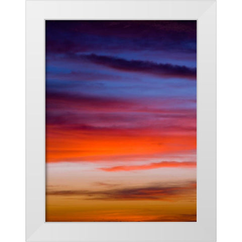 Low angle view of clouds at sunset White Modern Wood Framed Art Print by Frank, Assaf