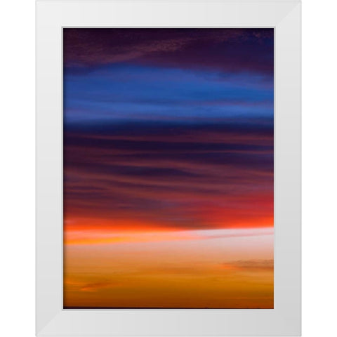 Low angle view of clouds at sunset White Modern Wood Framed Art Print by Frank, Assaf