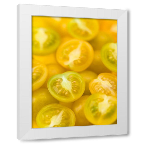 Top view of yellow tomatoes White Modern Wood Framed Art Print by Frank, Assaf