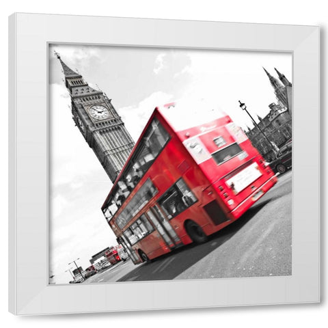 England, London, Westminster bridge White Modern Wood Framed Art Print by Frank, Assaf