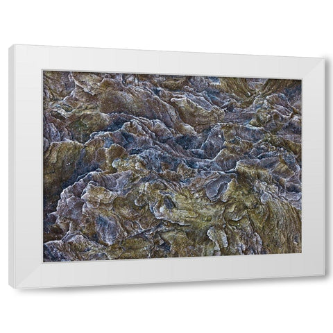 Frosty rock surface White Modern Wood Framed Art Print by Frank, Assaf